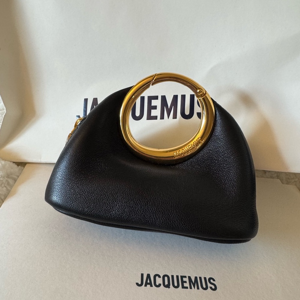 Jacquemus Black Micro Bag with Gold Accent